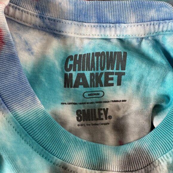 RARE Chinatown Market Multi-Color Tie Dye Stress Relief Graphic Short Sleeve Tee - Picture 8 of 10